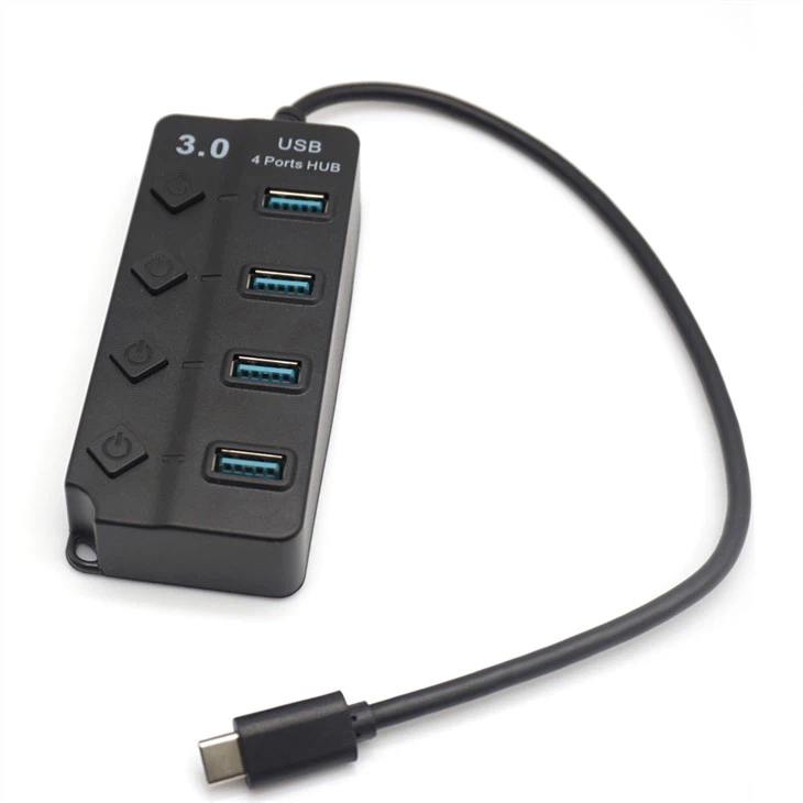 4-in-1-Dockingstation, 4 Ports, schlanker USB-Hub