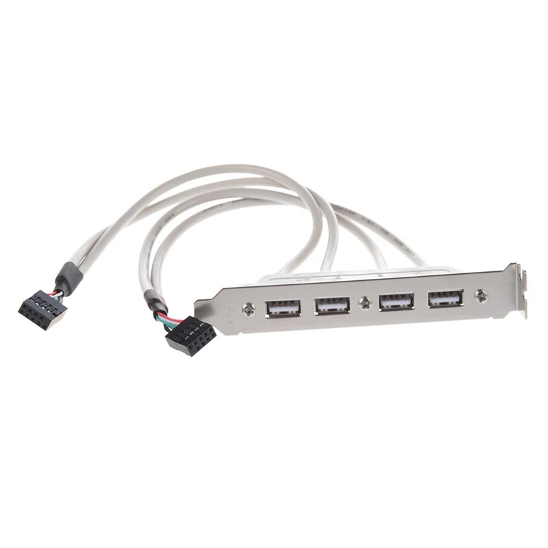 USB 2.0 9-pins 2-poorts naar 4-poorts moederbord USB-verlengkabel