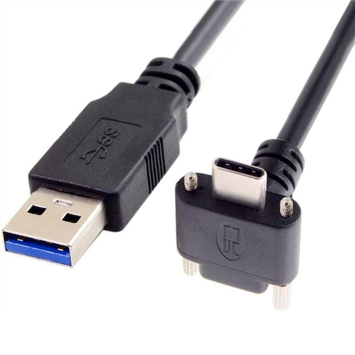 Type-C dobbel skrue som l&aring;ses opp Vinklet til standard USB3.0-datakabel